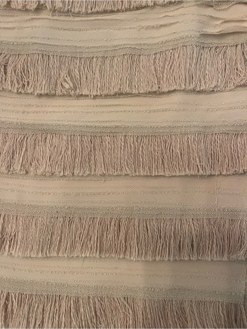 Tory Burch Silk Sand Fringe Tiered Mini Skirt